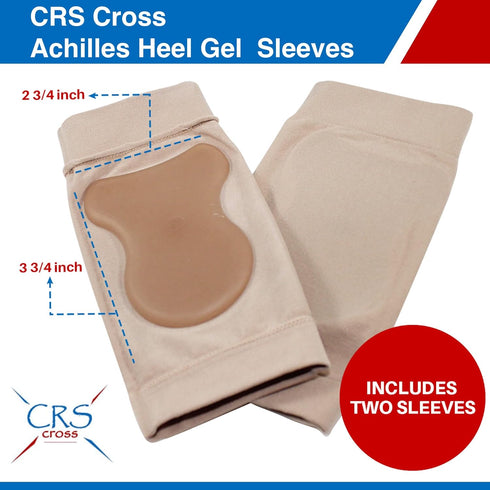 CRS Cross Achilles Heel Gel Sleeves. 1 Pair of Premium Padded Compression Gel Sleeve Socks for Cushion and Protection of Haglunds Bump, Achilles T...