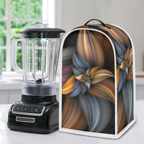 Brown Flower Blender Cover Dust Proof Washable Small Appliance Cover, Durable Foldable Dust Cover Kitchen Decorations for Blender Food Processor j...