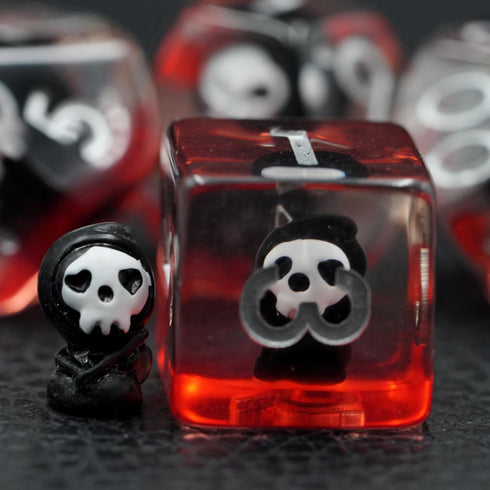 Black Skull Resin Dice,Skull Inclusion Polyhedral Dice Set,Role Playing Games Dice Set for D&D...