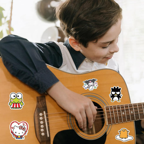 100pcs Sanrio Cartoon Stickers for Kids, Kawaii Hello Kitty Melody Kuromi Gift for Teen Girl Laptop Travel Case Phone Bike Water Bottle Guitar Com...