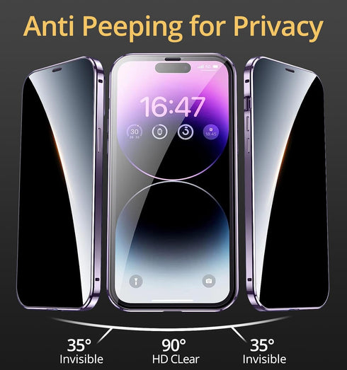 Privacy Case Compatible with iPhone 14 Pro Max, Anti Peep Case with 9H Glass Privacy Screen Protector, 100% Screen Sensitivity & Full Body Protect...