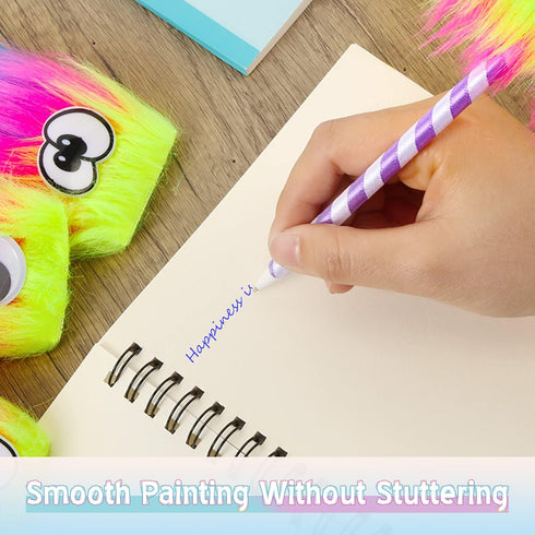 Yexiya 28 Pieces Rainbow Pens Fun Pens for Kids Fluffy Pen Novelty Pens Girls Boys for Party Favors School Office Birthday Carnival Party Favor Su...