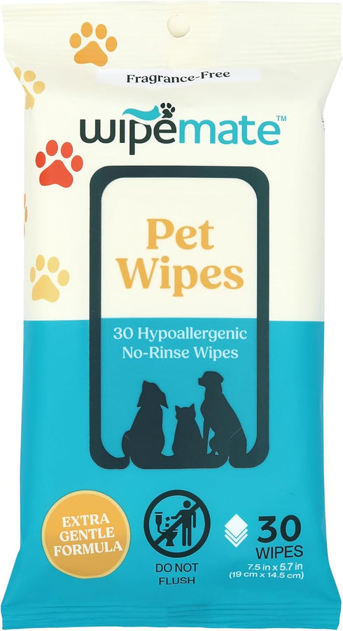 Dog & Cat Wipes Cleans Pet Paws, Ears, Fur, Butt, & Anal Gland, Pet Wipes - No-Rinse Solution, Gentle, Deodorizing, Hypoallergenic, for Small/Medi...