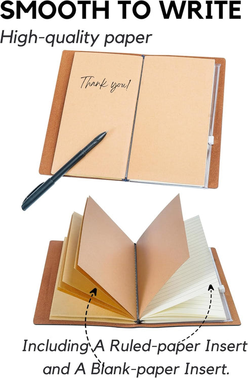InnoBeta Photographer Gifts Journal for Women, Photography Gifts for Photographers, Leather Refillable Notebook, Sketchbook, Travel Diary, 7x5 Inc...