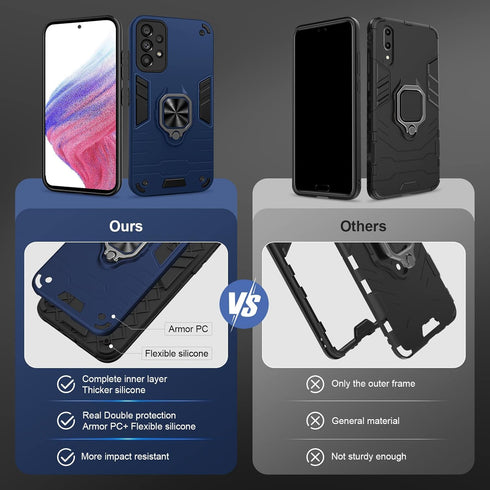 Case Compatible with Samsung Galaxy A53 5G, with Screen Protector Tempered Glass, Shockproof Phone Case with Stand, Heavy Duty Personalised Case C...