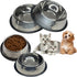 Fhiny 4PCS Stainless Steel Cat Bowls, Non-Slip Cats Water Dish with Rubber Base Stackable Pet Feeding Bowl Durable Multifunctional Replacement Whi...