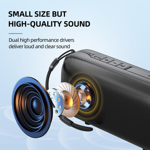 Mini Bluetooth Speaker,Portable Wireless Speakers -Loud Stereo Sound,Support TWS/AUX/TF Card,Lanyard Design for Hiking,Biking,Trip,True Wireless S...