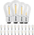 S14 LED String Light Bulbs Replacement, Edison Vintage Plastic 1W Warm White Bulb Equivalent to 11w, E26 Screw Base Shatterproof Waterproof Filame...