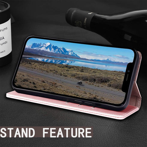 SUANPOT for iPhone 12 Pro Max Leather Wallet case with RFID Blocking Credit Card Holder, Flip Folio Book Magnetic PU Cell Phone Plus Cover for App...