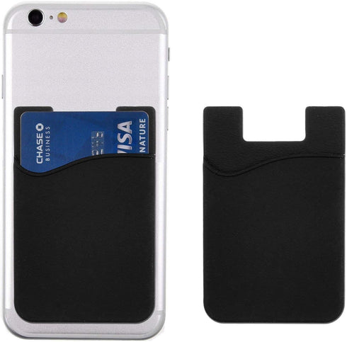 Cell Phone Card Holder for Back of Phone Case. Silicone Stick On Pocket Wallet for iPhone, Android & Other Flat Surfaces, Great for Credit Cards, ...