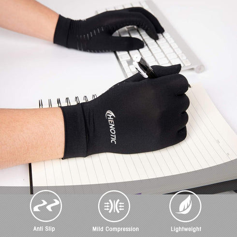 Copper Arthritis Gloves for Women Men, Touch Screen Anti-Slip Arthritis Compression Gloves for Relieving Carpal Tunnel Aches, Rheumatoid Pains, Jo...
