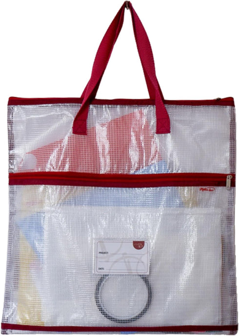 Madam's Sew Project Bag - Portable and Organized Craft Storage for Quilters and Crafters - Two Pockets, See-Through Mesh Design, Project Details C...