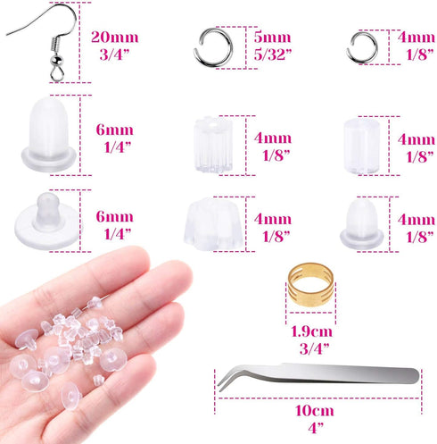Anezus 1900 Pcs Earring Making Kit with Jewelry Hooks, Fish Hook Earrings, Backs, Jump Rings for Repair, Gifts...