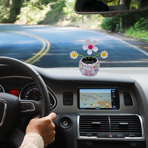 Pink Solar Dancer Flower, Solar Powered Dancing Car Dashboard Decor, Solar Dancing Flower, Solar Dancing, Car Swinging Dancing Ornamental, Car Win...