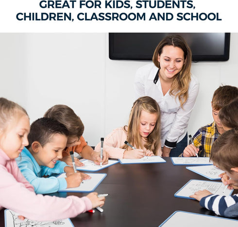 LOUKIN Small Dry Erase Lapboard, 9 x 12 Inch Double Sided (Ruled/Plain), Seamless Frame Design, Mini Magnetic Whiteboard Set, Great for Kids, Clas...