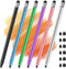 6 Pcs Stylus Pens for Touch Screens, 2 in 1 High Sensitivity Capacitive Stylus Pencils with 12 Extra Replaceable Rubber Tips for iPad iPhone Andro...