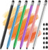 6 Pcs Stylus Pens for Touch Screens, 2 in 1 High Sensitivity Capacitive Stylus Pencils with 12 Extra Replaceable Rubber Tips for iPad iPhone Andro...