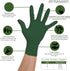 FRAMAR Green Gloves Disposable Latex Free – Heavy Duty Nitrile Gloves Medium, Disposable Gloves Medium Nitrile Gloves, Tattoo Gloves, Guantes Dese...