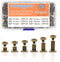 90 Sets Chicago Screws Assorted Kit 6 Sizes Bronze Leather Rivets 3/16(5mm) Screw Rivets Phillip Head Book Binding Posts Nail Rivet Chicago Bolts ...