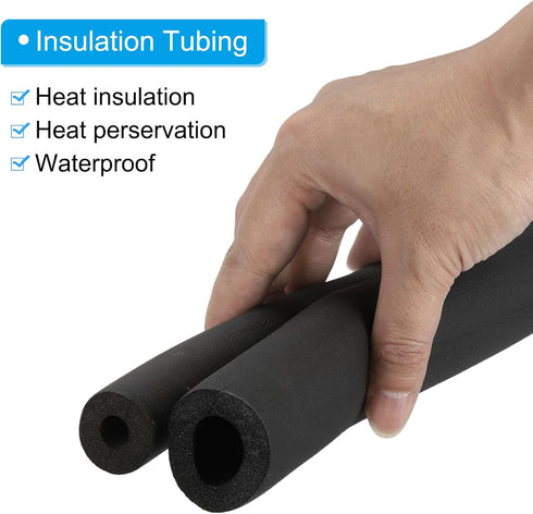 PATIKIL 1"(25mm) ID x 6Ft Pipe Insulation Foam Tube, 2 Pack Pipe Cover Wrap Roll Bar Padding Tubing for Handle Grip HVAC Outdoor Air Conditioner U...