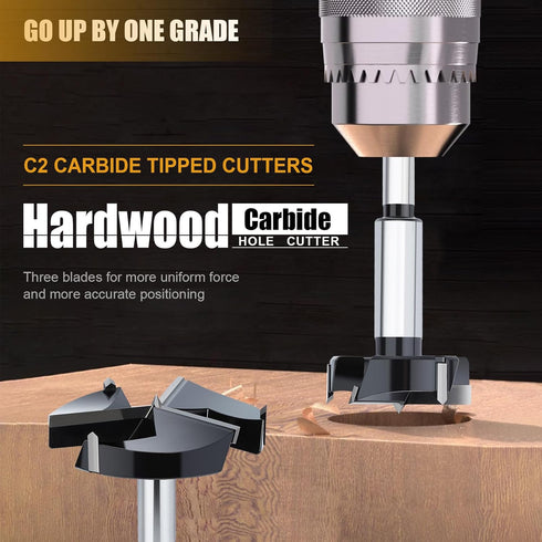 2-3/8" | 60mm Forstner Drill Bit,Triple Flute Tungsten Carbide Tipped - for Hard Wood,Soft Wood Woodworking Hinge Cutter Tool Kits for Veneered Pl...