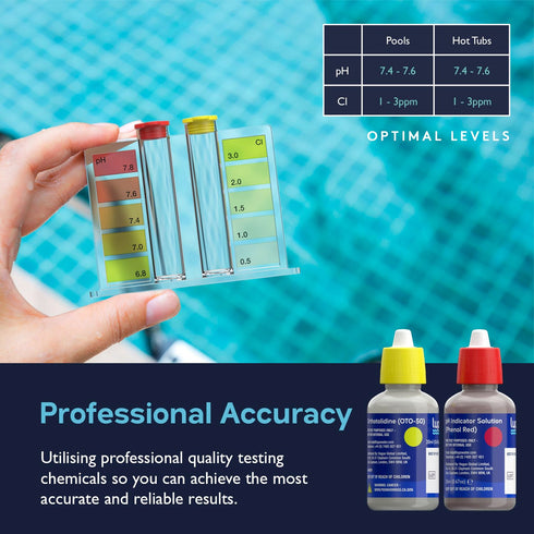 Lupo 2-in-1 Water Test Kit Refill Solutions for Swimming Pools & Spas | Water Chemical Test Kit for pH and Free Chlorine (Refill Bottles ONLY)...