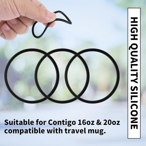 6PCS Contigo Replacement Lid Parts - Replacement Rubber Lids Seals Compatible with 16oz & 20oz Leak-Proof Travel Mug Contigo Water Bottle Lids Rep...