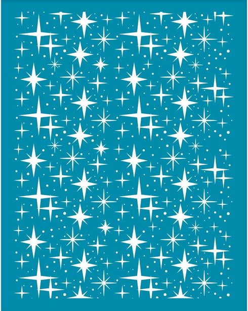 OLYCRAFT 4x5 Inch Clay Stencils Star Pattern Silk Screen for Polymer Clay Small Star Silk Screen Stencils Mesh Transfer Stencils Star Theme Mesh S...