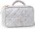 Large Quilted Makeup Bag,Floral Cotton Cosmetics Bag Toiletry Bag for Women Girls, Aesthetic Cute Coquette Travel Makeup Essentials Organizer Bag ...
