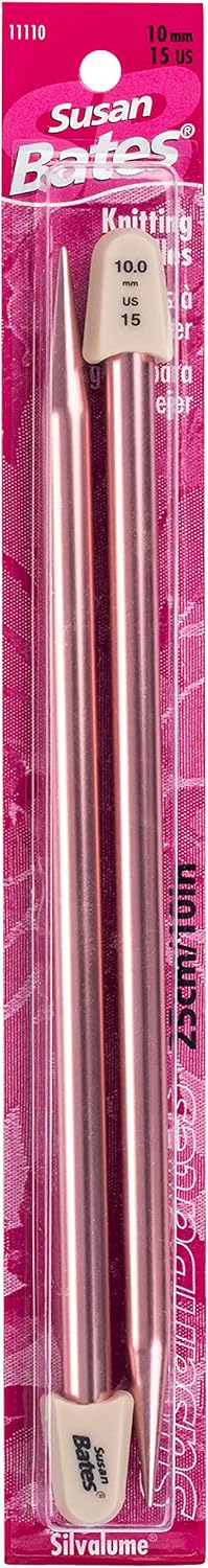 Susan Bates 10-Inch Silvalume Single Point Knitting Needle, 10mm, Salmon......