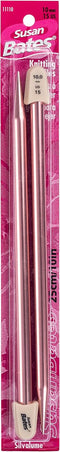 Susan Bates 10-Inch Silvalume Single Point Knitting Needle, 10mm, Salmon......