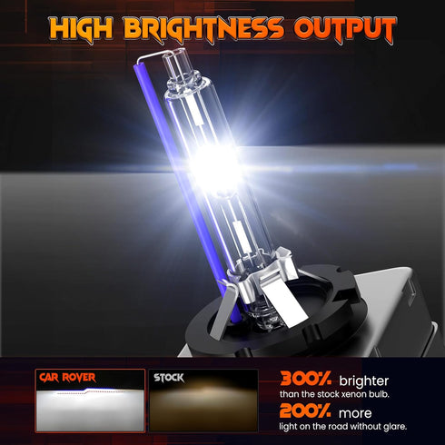 CAR ROVER D1S/D1C 8000K 35W Xenon Headlight Replacement Bulb with Metal Stents Base for 12V Car Head Lights (Pack of 2)...
