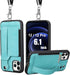 TOOVREN Wallet Case for iPhone 12/12 Pro Lanyard with Strap, Compatible with iPhone 12 6.1" 2020,Slim Designer Wallet Protective Case with Card Ho...