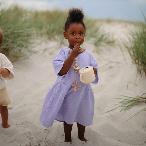 mushie Silicone Snack Cup | Spill Proof Food Container for Toddler and Baby (Shifting Sand)...