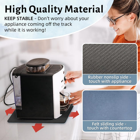 LOPNUR Appliance Slider Cut to Fit, Kitchen Appliance Sliders 360 Degree Rotation Moving, Heat Resistant Mats for Cuntertop, Appliance Mover for M...