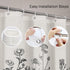 Emvency Shower Curtain Floral Border Herbs and Wild Flowers Botanical Vintage Engraving Light Grey Background Black Waterproof Polyester Fabric 72...