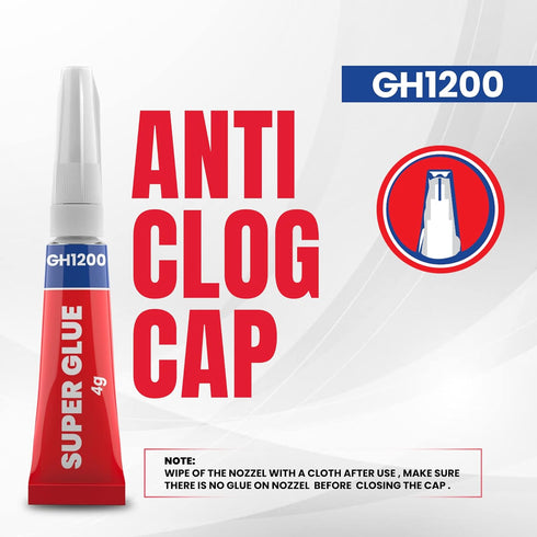 4 Gram x 8 Strong Super Glue All Purpose with Anticlog Cap. Super Fast & Strong Adhesive superglue, Cyanoacrylate Glue for Hard Plastics, DIY Craf...