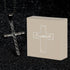 Cross Pendant for Car Rear View Mirror Decor Prayer Hanging Ornament Stainless Steel Rope Winding Cross Necklace Men Boys Christian Gift (Black)...