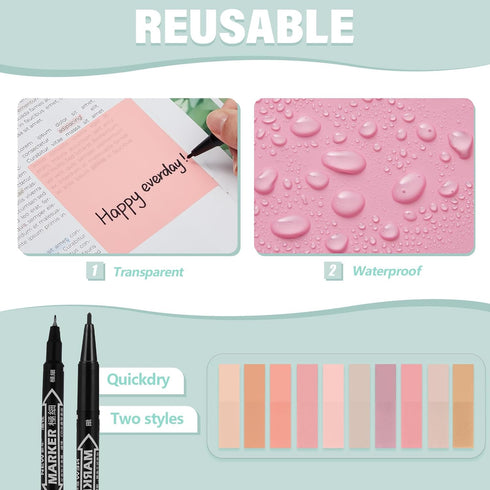 Jutom 29 Pcs Book Annotation Kit Aesthetic Highlighters Gel Pens Set Sticky Notes Tabs Markers Dual Ended Highlighter Quick Dry Ink Pens for Offic...