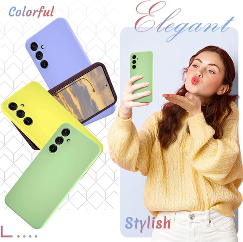 for Samsung Galaxy S23 FE Case, Silicone Phone Case with 1 Screen Protector, Soft Anti-Scratch Microfiber Lining, Full Body Shockproof Slim Cover ...