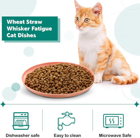 Gerrii 12 Pieces Whisker Fatigue Relief Cat Bowl 6 Inch Shallow Cat Food Dish Cat Wet Feeding Bowls Wide and Small Pet Plate for Kittens and Short...