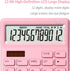 Standard Calculator 12 Digit,Pink Desktop Dual Power Battery and Solar,Desk Calculators with Large LCD Display,Perfect for Home, Office,and School...