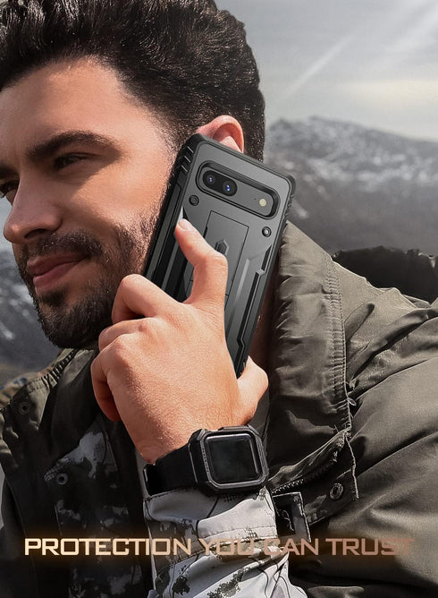Poetic Revolution Case Compatible with Pixel 7A 5G, Full Body Rugged Shockproof Protective Cover Case with Kickstand, Built-in Screen Protector Wo...