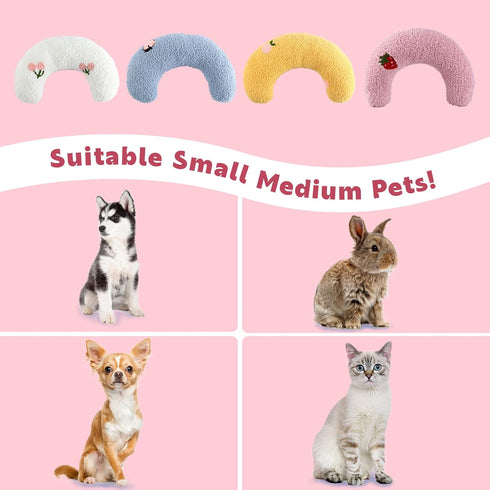 T'CHAQUE Soft Dog Bed Pillows, Ideal Naptime Sleeping Companion for Small Indoor Dogs and Cats, Pet Neck Pillow for Upper Spine Support, Cuddle Sn...