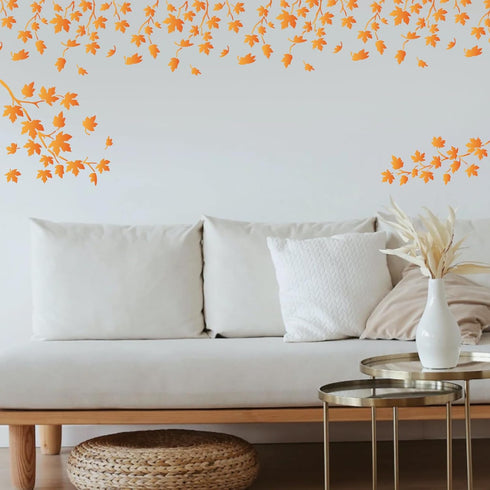 2pcs Maple Leaf Stencil 11.8×11.8inch Fall Leaf Stencils for Painting Reusable Maple Leaf Autumn Templates with Paint Brush for DIY Crafts Canvas ...