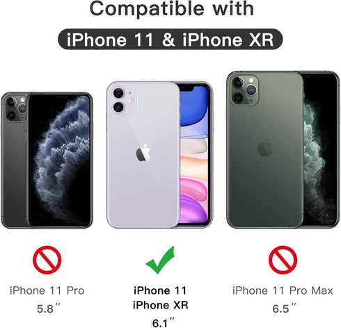 JETech Full Coverage Screen Protector for iPhone 11/XR 6.1-Inch, Black Edge, Tempered Glass Film with Easy Installation Tool, Case-Friendly, HD Cl...