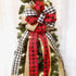 Christmas Tree Topper Large Buffalo Plaid Burlap Red and Black Gift Bow for Xmas Tree Handmade Holiday Party Decorations-13 x 29 Inch...
