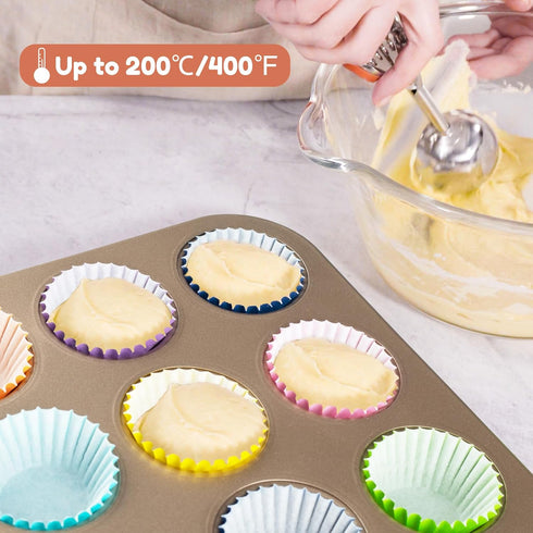 600pcs Paper Cupcake Liners: 1.25 Inches Mini Paper Muffin Liners, Thick & Sturdy, Oil Resistant - 8 Rainbow Colors Baking Paper Cups Cupcake Wrap...