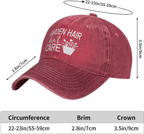 Women’s Garden Hair Don’t Care Hat, Adjustable Vintage Washed Baseball Cap for Mom Aunt...