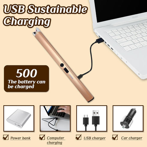 2 PCS Candle Lighter,Windproof Flameless Electric Lighter with LED Power Display ? Safety Switch, Upgraded Plasma USB Rechargeable Lighter for Bir...